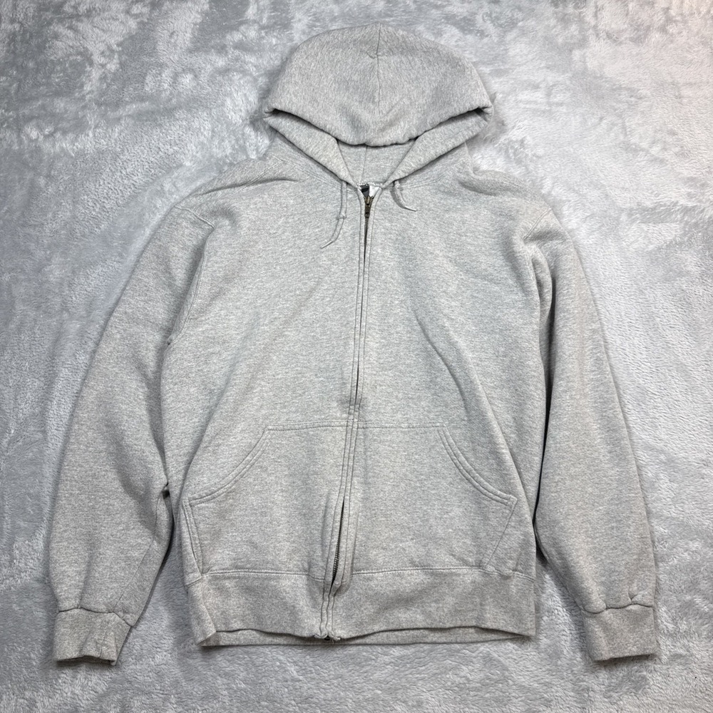 Vintage Prospirit Hoodie Mens Large Gray Full Zip Sweatshirt